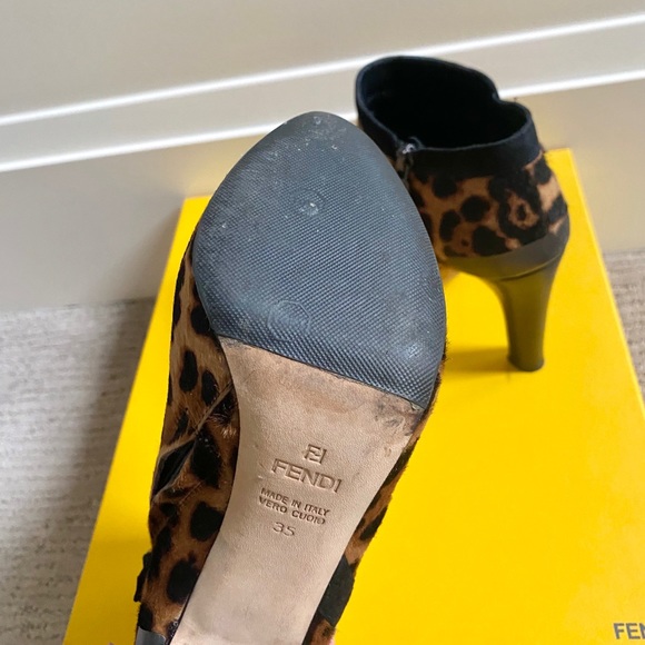 Fendi Leopard Print Pony Hair Booties - Picture 6 of 7